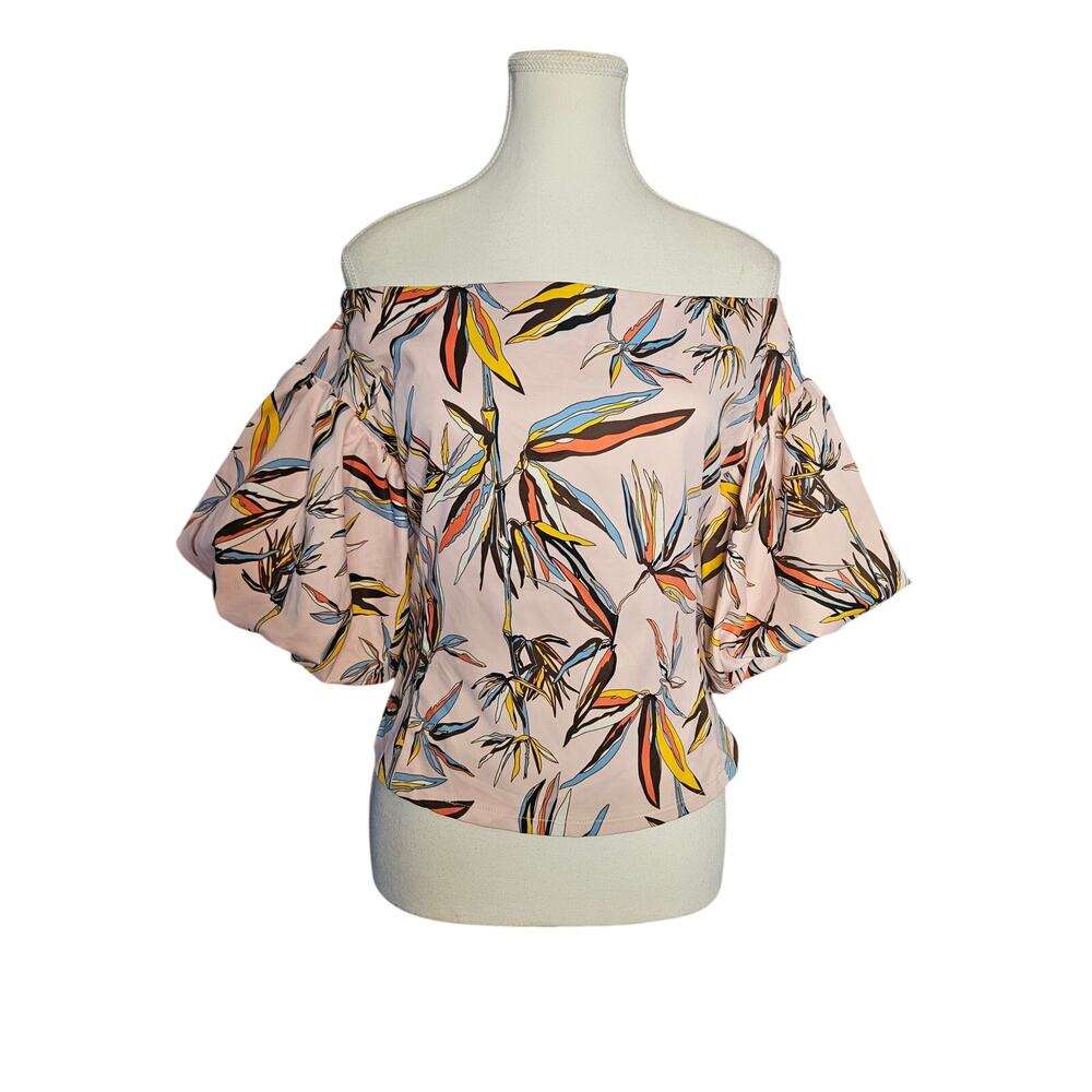 Forever 21 Adorable Off Shoulder Fitted Blouse -S- Puff Sleeves 32Bust 28W (B77)